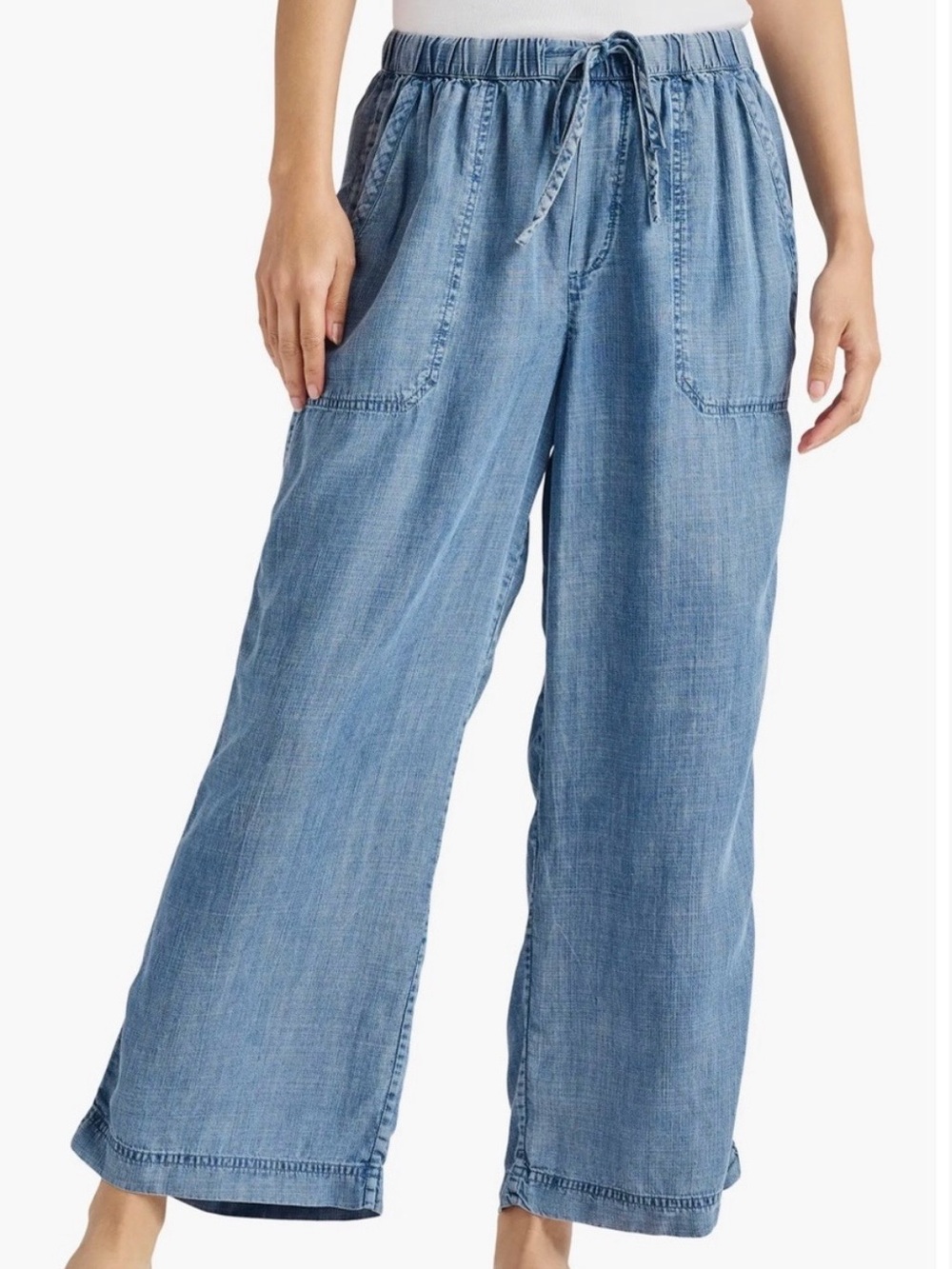 SPLENDID Angie Light Indigo Wide-Leg  Drawstring Pant with Tie  NWT’s  size XS